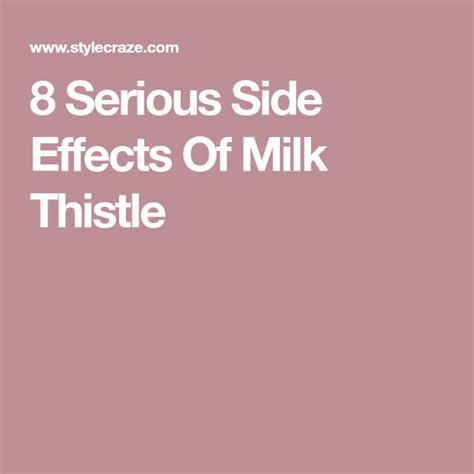 What Are The Side Effects Of Milk Thistle? | Milk thistle, Thistle, Side effects