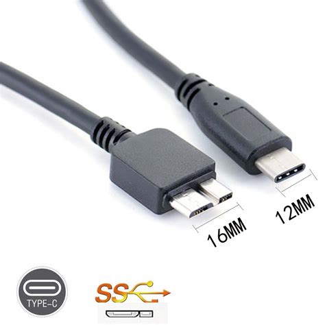 USB 3.1 Type-C to USB 3.0 Micro B Cable Connector For Hard Drive Smartphone CELL PHONE PC ...