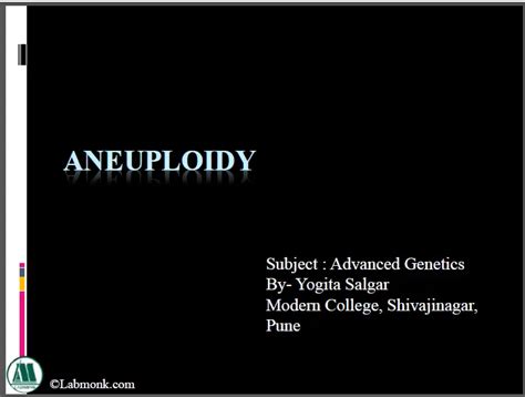 Aneuploidy & types - Labmonk Notes