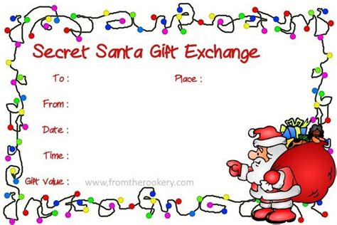 Free Printable Secret Santa Invitations