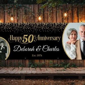 50th Anniversary Banner With Photos, Wedding Anniversary Decoration ...