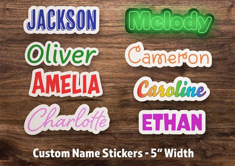 Custom Name Sticker Personalized Font Style & Color - Etsy | Name stickers, Sticker tag, Tool party