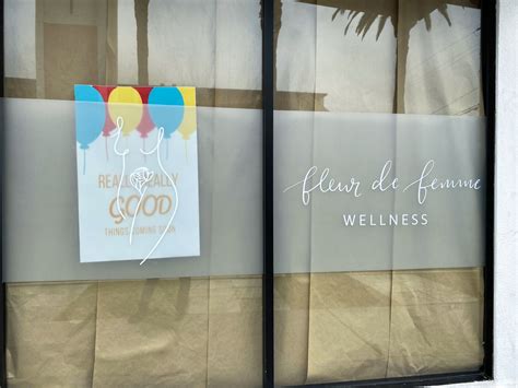 Fleur De Femme Wellness frosted window decal | Front Signs