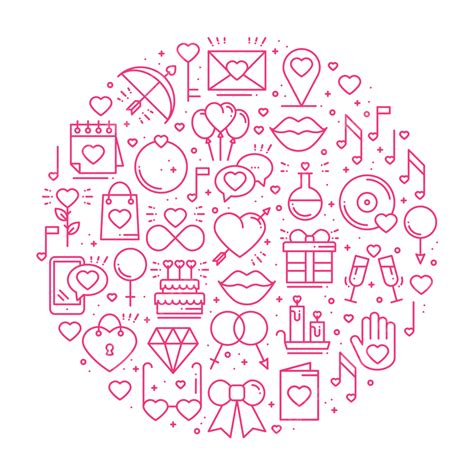 Love Symbol Vector Hd PNG Images, Circle With Love Symbols In Line Style, With, Valentine, Bow ...