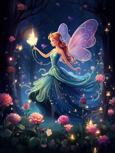 Premium AI Image | a fairy with a magic wand and a magic wand