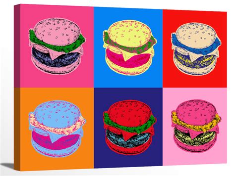 Hamburger by Andy Warhol Burger Color Block Food Pop Art | Etsy