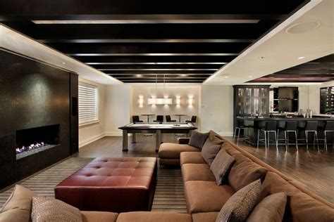 Navy Blue Basement Ceiling Design - Openbasement