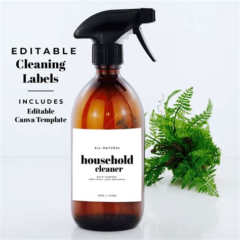 Editable + Printable Essential Oil Cleaning Label Template, Customizeable Labels, Thieves Cl… in ...