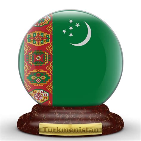 3D Flag of Turkmenistan on a globe background. 18880185 PNG