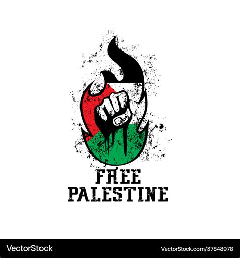 Free palestine hand grunge design Royalty Free Vector Image