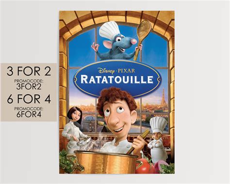 Ratatouille 2007 Poster Disney Pixar Movie Poster Art Film Print Gift rat001 - Etsy UK