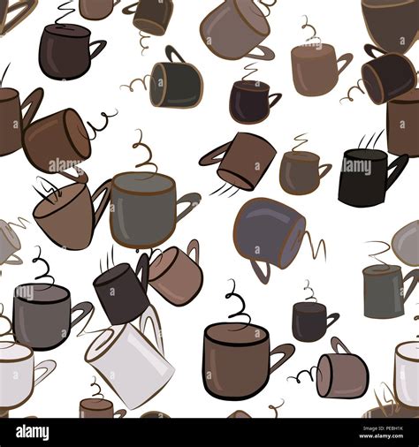 Seamless illustrations of coffee cup. Good for web page, wallpaper, graphic design, catalog ...