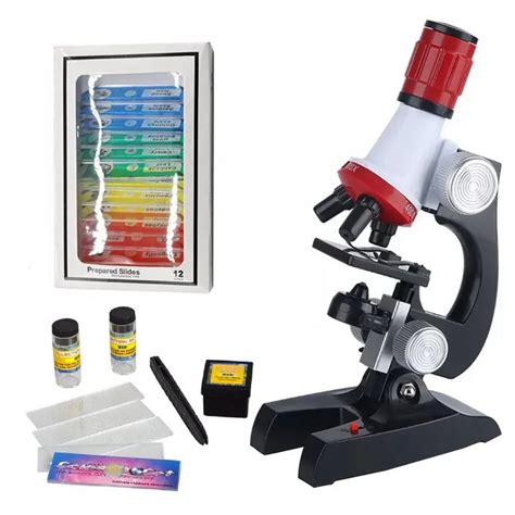 Refined Biological Microscope Kit With LED Lights Ideal For Home, School, And Educational ...