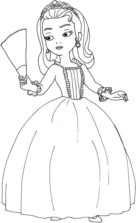 Sofia The First Coloring Pages: Princess Amber - Sofia The First Coloring Page