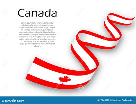 Waving Ribbon or Banner with Flag of Canada. Template for Indepe Stock Vector - Illustration of ...