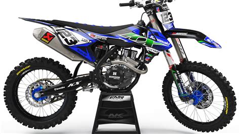 Custom dirt bike Graphics kit kawasaki FACTORY ENERGY CA33B2 blue/green | custom-graphics-mx