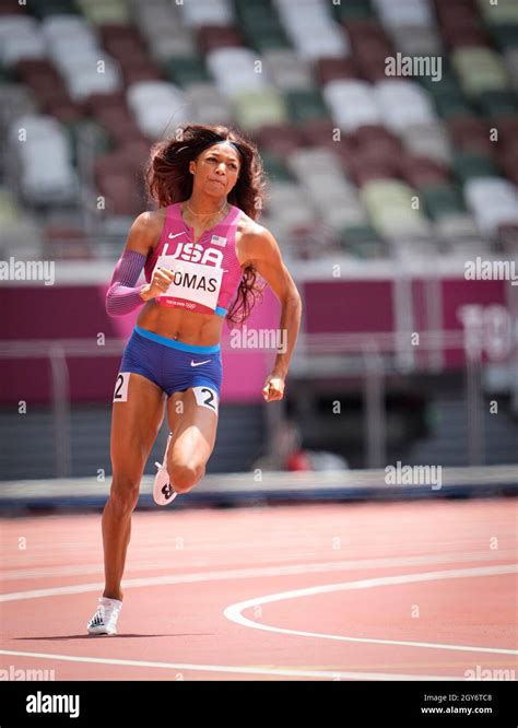 Gabrielle Thomas participated in the 200 m semifinal of the 2020 Tokyo Olympics Games Stock ...