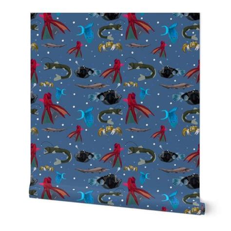 Deep Sea Creatures Wallpaper | Spoonflower