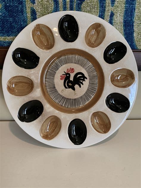 Vintage Mid Century Rooster Deviled Egg Plate the Ironstone | Etsy | Deviled egg plate, Plates ...