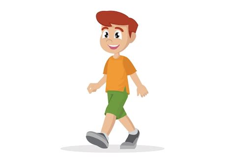 Premium Vector | Cartoon Boy walking.