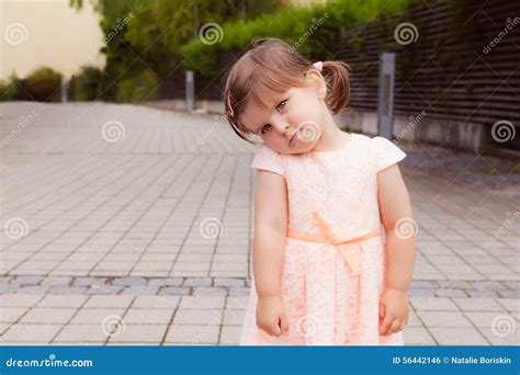 Beautiful Cute Little Girl with Sad Face Stock Photo - Image of cute, toddler: 56442146