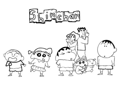 Crayon Shin-chan Characters coloring page - Download, Print or Color Online for Free