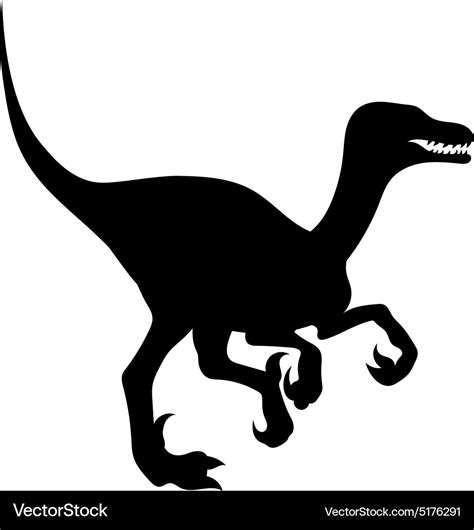 Silhouette of a velociraptor Royalty Free Vector Image