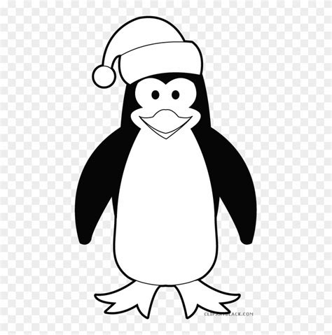 Cute Penguin Animal Free Black White Clipart Images - Christmas Penguin Clipart Black And White ...