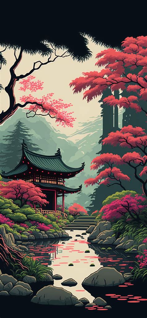 Japanese Garden Art Wallpapers - Japanese Aesthetic Wallpapers