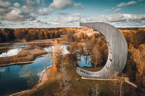 Kirkilai Lakes And Viewing Tower Near Birzai In Lithuania Stock Photo - Image of white, outdoor ...