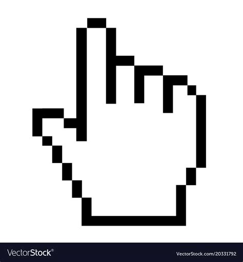 Pixel hand icon on white background cursor Vector Image