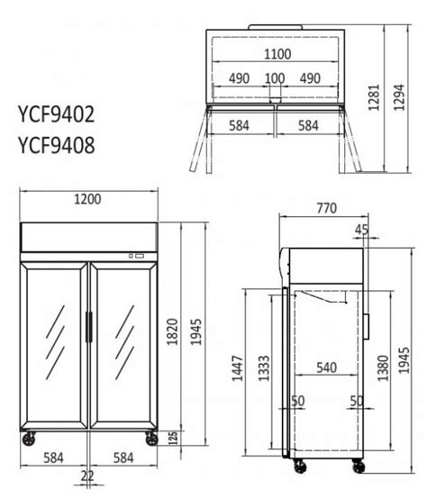 Atosa Upright Commercial Double Door Fridge Showcase 900L – YCF9402 – Restaurant Products