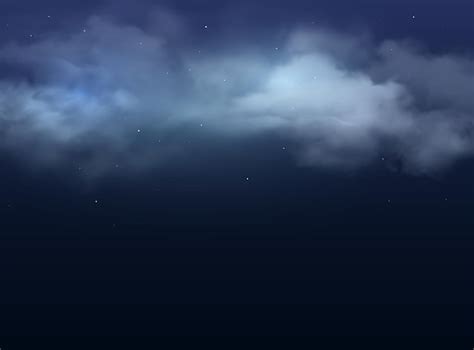 Premium Vector | Night sky with clouds and stars realistic background