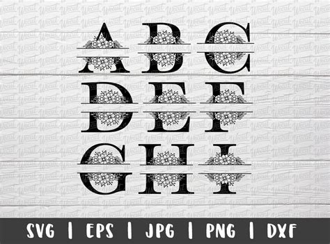 Split Monogram SVG Files for Cricut / Alphabet Svg / Split - Etsy