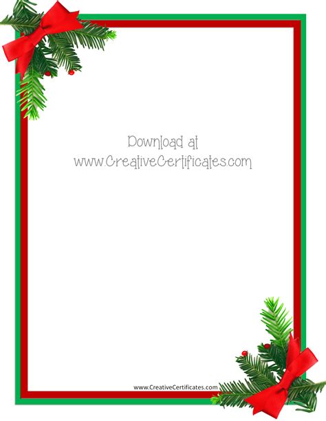 Downloadable Free Christmas Border Templates For Word