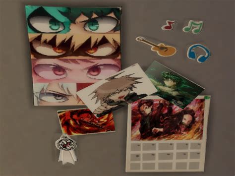 The Sims Resource - Anime Wall Bundle CC