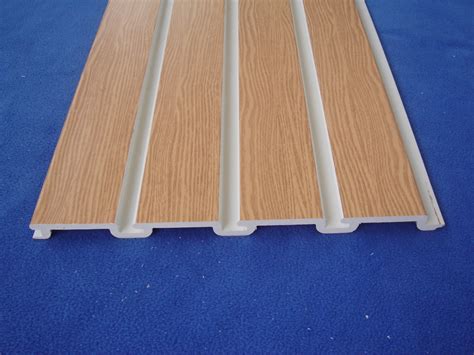 Plastic Taupe 4x8 Pvc Slatwall / White Slatted Wall Panels For Shelves