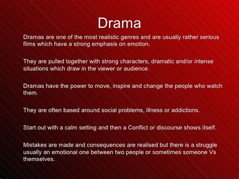 Research into our Chosen Genre - Drama