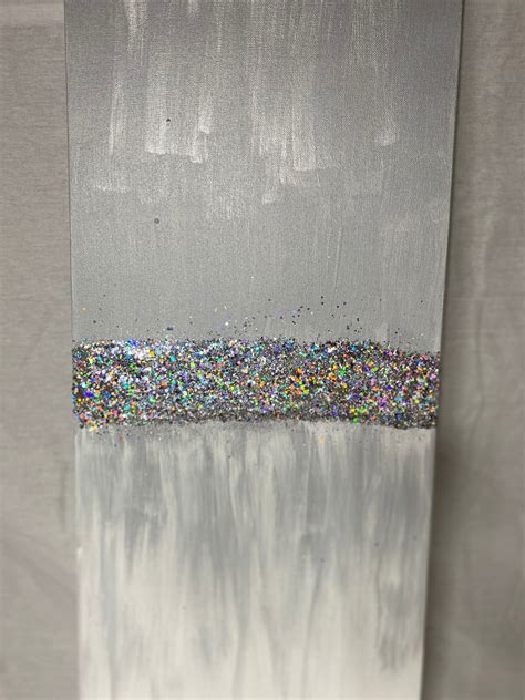 SILVER GLITTER Wall Art Acrylic Paint Canvas Chunky - Etsy