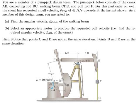 Solved You are a member of a pumpjack design team. The | Chegg.com