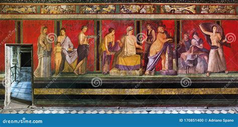 Pompeii Villa of the Mysteries Stock Photo - Image of ruins, fresco ...