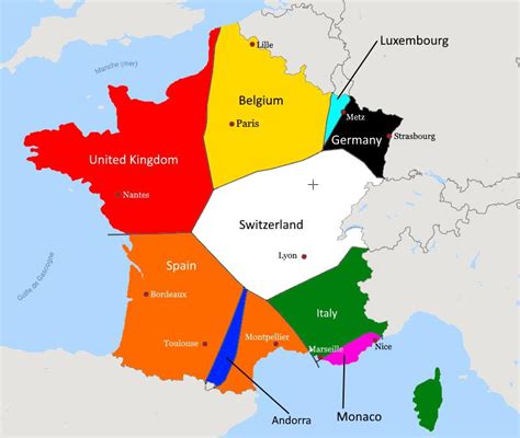 Nearest country, when in (metropolitan) France : r/MapPorn