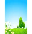 Green landscape with trees Royalty Free Vector Image