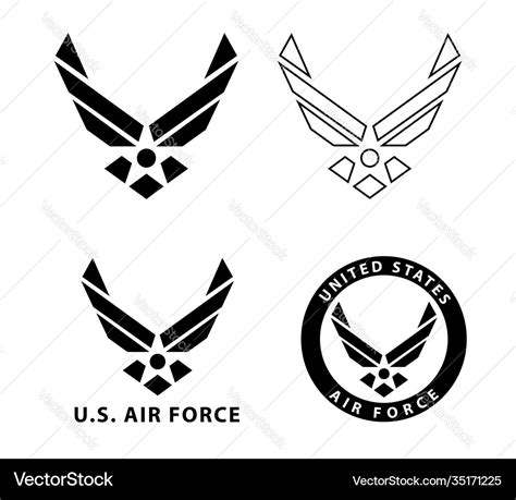 Usa us air force logo sign symbol Royalty Free Vector Image