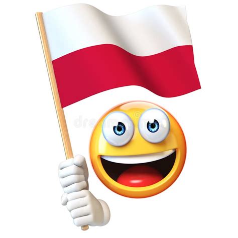 Emoji Holding Polish Flag, Emoticon Waving National Flag Of Poland 3d ...