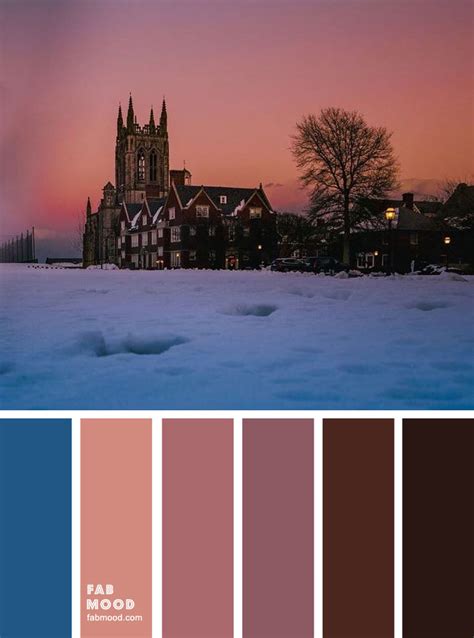 Winter Mood Palette : Pink Peach Sunset + Blue