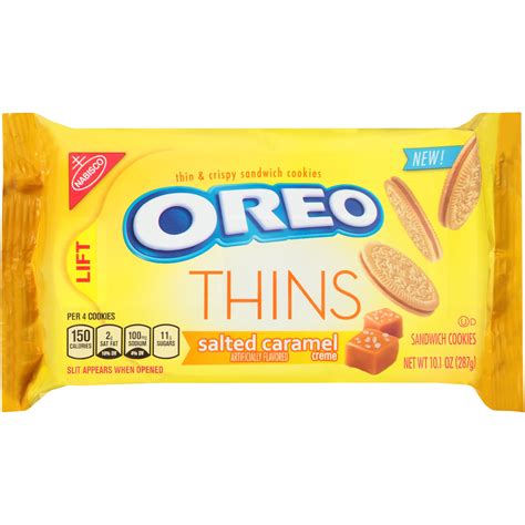 Nabisco Oreo Thins Salted Caramel Sandwich Cookies - Shop Cookies at H-E-B