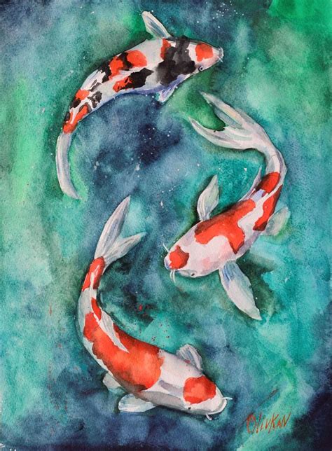 koi fish painting, small space painting - agrohort.ipb.ac.id