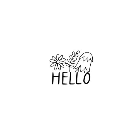 Premium Vector | Cute floral sticker hello icon in doodle style vector