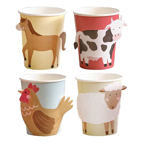 Farm Animals Paper Party Cups– Gatherings by CP